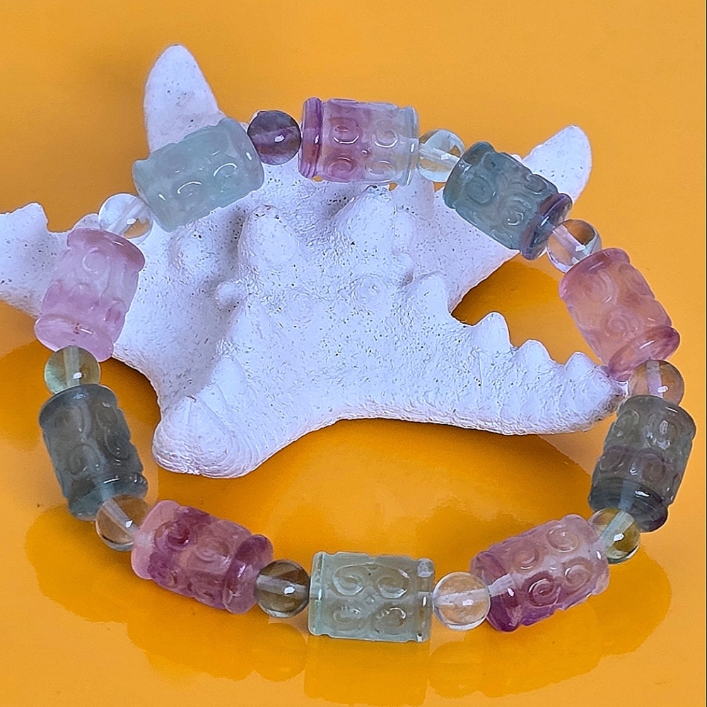 Natural Flourite Stretch Bracelet
